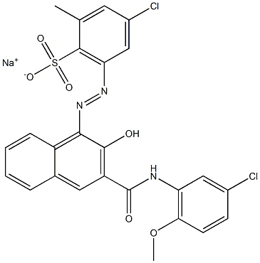 4-Chloro-2-methyl-6-[[3-[[(3-chloro-6-methoxyphenyl)amino]carbonyl]-2-hydroxy-1-naphtyl]azo]benzenesulfonic acid sodium salt