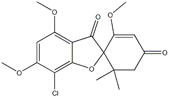 7-Chloro-6',6'-dimethyl-2',4,6-trimethoxyspiro[benzofuran-2(3H),1'-[2]cyclohexene]-3,4'-dione 结构式