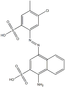 1-アミノ-4-[(5-クロロ-4-メチル-2-スルホフェニル)アゾ]-2-ナフタレンスルホン酸 化学構造式