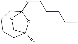 (1S,6R)-6-Hexyl-7,9-dioxabicyclo[4.2.1]nonane Struktur