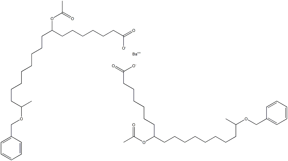 Bis(17-benzyloxy-8-acetyloxystearic acid)barium salt,,结构式