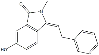 6-Hydroxy-2-methyl-3-(2-phenylethylidene)-2H-isoindol-1-one Struktur