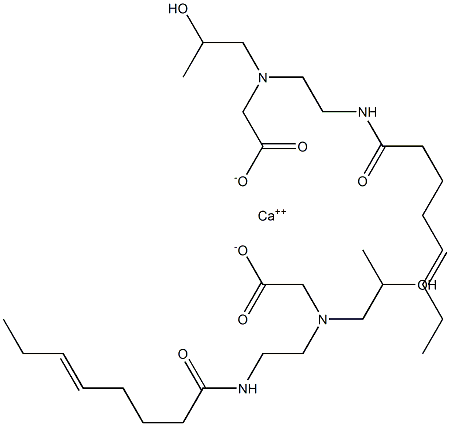 Bis[N-(2-hydroxypropyl)-N-[2-(5-octenoylamino)ethyl]aminoacetic acid]calcium salt Struktur