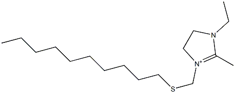 1-Ethyl-2-methyl-3-[(decylthio)methyl]-4,5-dihydro-1H-imidazol-3-ium|