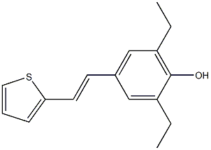 4-[(E)-2-(2-Thienyl)ethenyl]-2,6-diethylphenol,,结构式