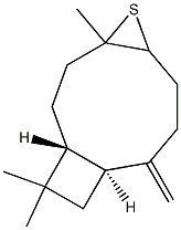 (1R,9S)-4,11,11-トリメチル-8-メチレン-4,5-エピチオビシクロ[7.2.0]ウンデカン 化学構造式