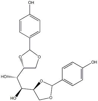 1-O,2-O:5-O,6-O-Bis(4-hydroxybenzylidene)-D-glucitol,,结构式