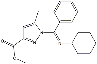 1-(N-Cyclohexylbenzimidoyl)-5-methyl-1H-pyrazole-3-carboxylic acid methyl ester Structure