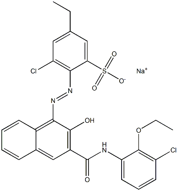 3-Chloro-5-ethyl-2-[[3-[[(3-chloro-2-ethoxyphenyl)amino]carbonyl]-2-hydroxy-1-naphtyl]azo]benzenesulfonic acid sodium salt