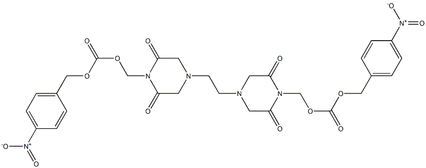 4,4'-Ethylenebis(2,6-dioxopiperazine-1-methanol)bis[(4-nitrobenzyloxy)formate],,结构式