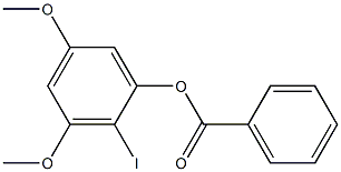 Benzoic acid 2-iodo 3,5-dimethoxyphenyl ester Structure