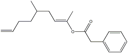 Phenylacetic acid 1,4-dimethyl-1,7-octadienyl ester Struktur