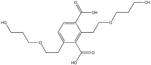 2,4-ビス(6-ヒドロキシ-3-オキサヘキサン-1-イル)イソフタル酸 化学構造式