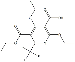 4,6-Diethoxy-2-trifluoromethylpyridine-3,5-dicarboxylic acid 3-ethyl ester Struktur