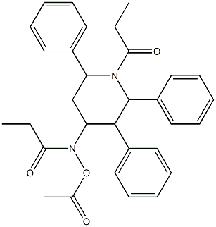 2,3,6-Triphenyl-1-propionyl-4-[acetoxy(propionyl)amino]piperidine Structure