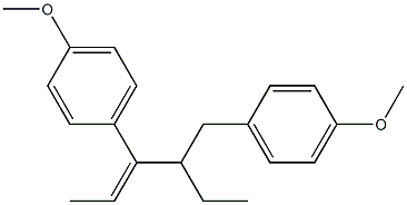 4-(p-メトキシベンジル)-3-(p-メトキシフェニル)-2-ヘキセン 化学構造式
