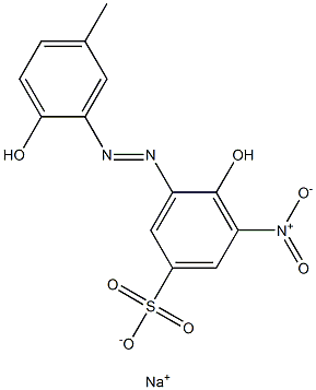 4-Hydroxy-3-[(2-hydroxy-5-methylphenyl)azo]-5-nitrobenzenesulfonic acid sodium salt Struktur