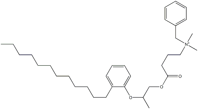 N,N-Dimethyl-N-benzyl-N-[3-[[2-(2-dodecylphenyloxy)propyl]oxycarbonyl]propyl]aminium Structure