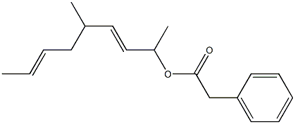 フェニル酢酸1,4-ジメチル-2,6-オクタジエニル 化学構造式
