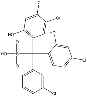 (3-クロロフェニル)(4-クロロ-2-ヒドロキシフェニル)(3,4-ジクロロ-6-ヒドロキシフェニル)メタンスルホン酸 化学構造式