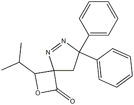7,7-Diphenyl-3-isopropyl-2-oxa-5,6-diazaspiro[3.4]oct-5-en-1-one Struktur