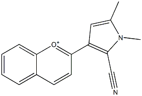 2-(2-Cyano-1,5-dimethyl-1H-pyrrol-3-yl)chromenylium Structure