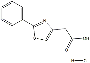 2-(2-phenylthiazol-4-yl)acetic acid hydrochloride 化学構造式