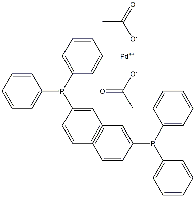 Bis(triphenylphosphine) bis(acetic acid) palladium 化学構造式