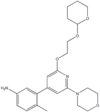 4-methyl-3-[2-morpholin-4-yl-6-[2-(oxan-2-yloxy)ethoxy]pyridin-4-yl]aniline Structure