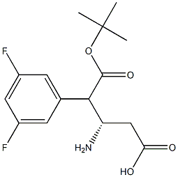 Boc-(S)-3-Amino-4-(3,5-difluoro-phenyl)-butyric acid 化学構造式