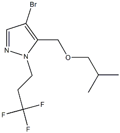 4-BROMO-5-(ISOBUTOXYMETHYL)-1-(3,3,3-TRIFLUOROPROPYL)-1H-PYRAZOLE 化学構造式