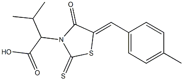 3-METHYL-2-[(5Z)-5-(4-METHYLBENZYLIDENE)-4-OXO-2-THIOXO-1,3-THIAZOLIDIN-3-YL]BUTANOIC ACID Structure