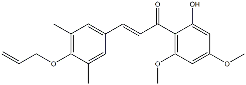 (E)-3-(4-(allyloxy)-3,5-dimethylphenyl)-1-(2-hydroxy-4,6-dimethoxyphenyl)prop-2-en-1-one Structure