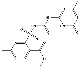 methyl 4-iodo 2-{[(4-methyl-6-oxo-1,6-dihydro-1,3,5-triazin-2-yl)carbamoyl]sulfamoyl}benzoate,,结构式