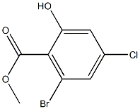 2-羟基-4-氯-6-溴苯甲酸甲酯,,结构式