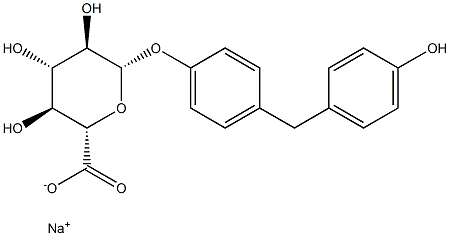 (2S,3S,4S,5R,6S)-3,4,5-Trihydroxy-6-(4-(4-hydroxybenzyl)phenoxy)tetrahydro-2H-pyran-2-carboxylate Sodium Salt Structure