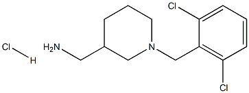 (1-(2,6-Dichlorobenzyl)piperidin-3-yl)methanamine hydrochloride 化学構造式