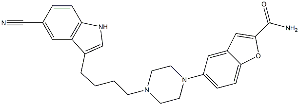 5-[4-[4-(5-Cyano-1H-indol-3-yl)butyl]-1-piperazinyl]benzofuran-2-carboxamide Structure