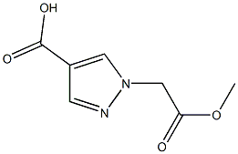 1-(2-methoxy-2-oxoethyl)-1H-pyrazole-4-carboxylic acid Struktur