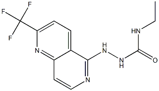 N-ETHYL-2-[2-(TRIFLUOROMETHYL)-1,6-NAPHTHYRIDIN-5-YL]HYDRAZINECARBOXAMIDE 化学構造式