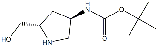 (2S,4R)-2-HYDROXYMETHYL-4-BOC-AMINO PYRROLIDINE 化学構造式