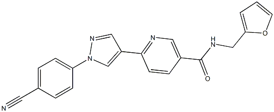 6-[1-(4-CYANOPHENYL)-1H-PYRAZOL-4-YL]-N-(2-FURYLMETHYL)NICOTINAMIDE,,结构式