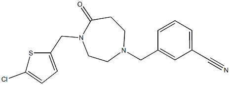 3-((4-[(5-CHLORO-2-THIENYL)METHYL]-5-OXO-1,4-DIAZEPAN-1-YL)METHYL)BENZONITRILE Struktur
