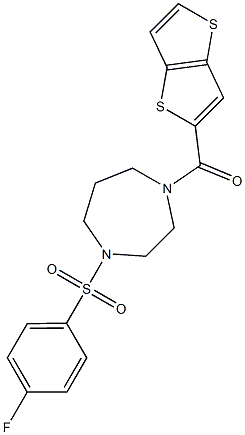 1-[(4-FLUOROPHENYL)SULFONYL]-4-(THIENO[3,2-B]THIEN-2-YLCARBONYL)-1,4-DIAZEPANE Struktur