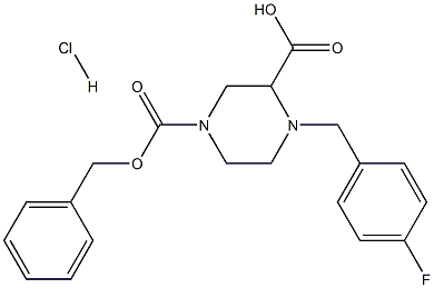 4-(4-FLUORO-BENZYL)-PIPERAZINE-1,3-DICARBOXYLIC ACID 1-BENZYL ESTER HYDROCHLORIDE 结构式