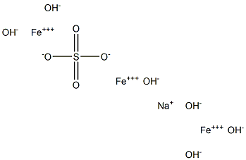 Sodium triiron(III) hexahydroxide sulfate Struktur