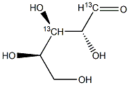 D-Ribose-1,3-13C2,,结构式