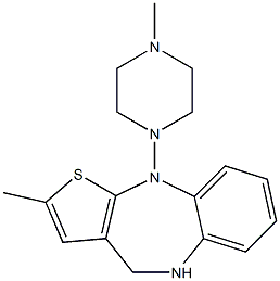 2-甲基-10-(4-甲基-1-哌嗪基)-4H-噻吩并[2,3-B][1,5]苯并二氮杂, , 结构式