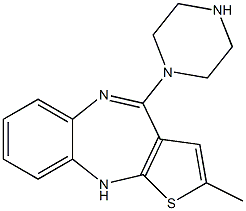 2-甲基-4-(1-哌嗪基)-10H-噻吩并[2,3-B][1,5]苯并二氮杂, , 结构式
