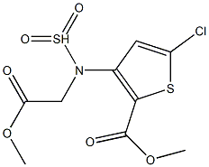 5-氯-N-(甲氧羰基甲基)-3-磺酰胺基-2-噻吩甲酸甲酯,,结构式